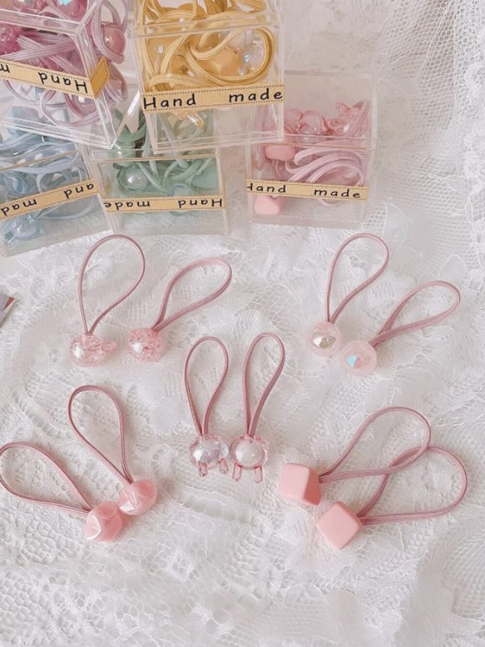 Hair Elastic 10Pc Box Set - Pink